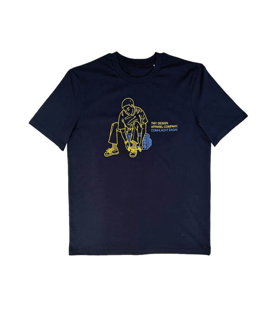 Shoe Tie Graphic Tee - Navy